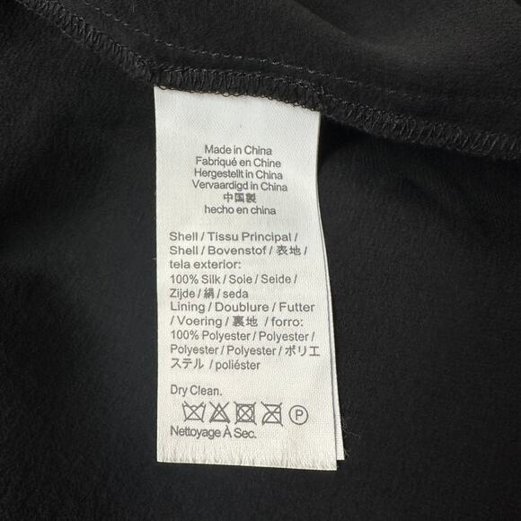 J. Crew 100% Silk Tie-Neck Chiffon Top Ruffle Semi-Sheer Long Sleeve Blouse - Picture 13 of 16